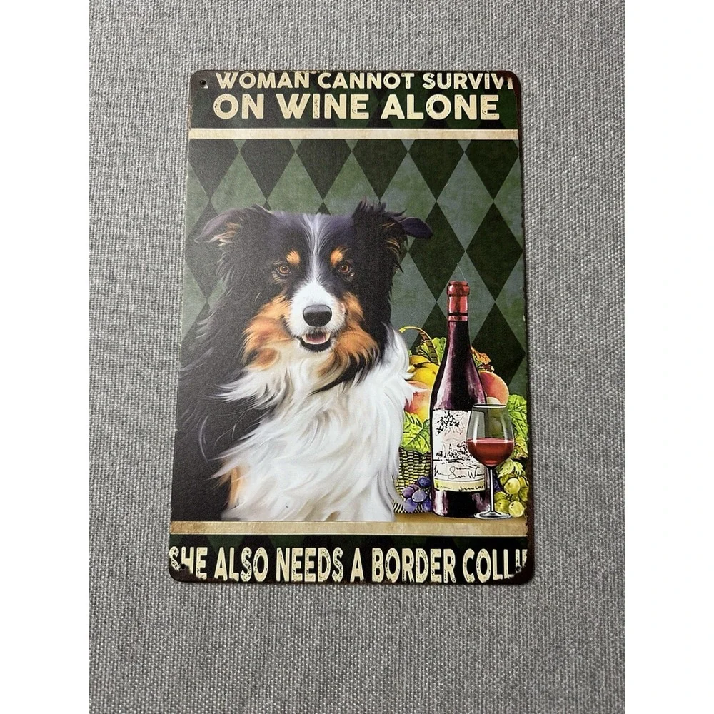 Border Collie Metal Sign Wall Hanging 
